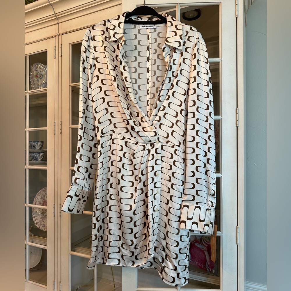 Reformation Alaine silk dress in Frequency NWT 6